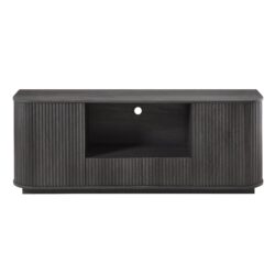 Modern Wavy TV Stand Rounded Sideboard With Storage Cabinet - Black