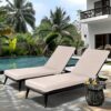 2 Piece Outdoor Chaise Lounge Cushion Set, Replacement Cushions For Patio Furniture - Beige - Image 6