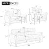 Modern Living Room Sofa Set Linen Upholstered Couch Furniture For Office, Home - Light Gray / Blue - Image 2
