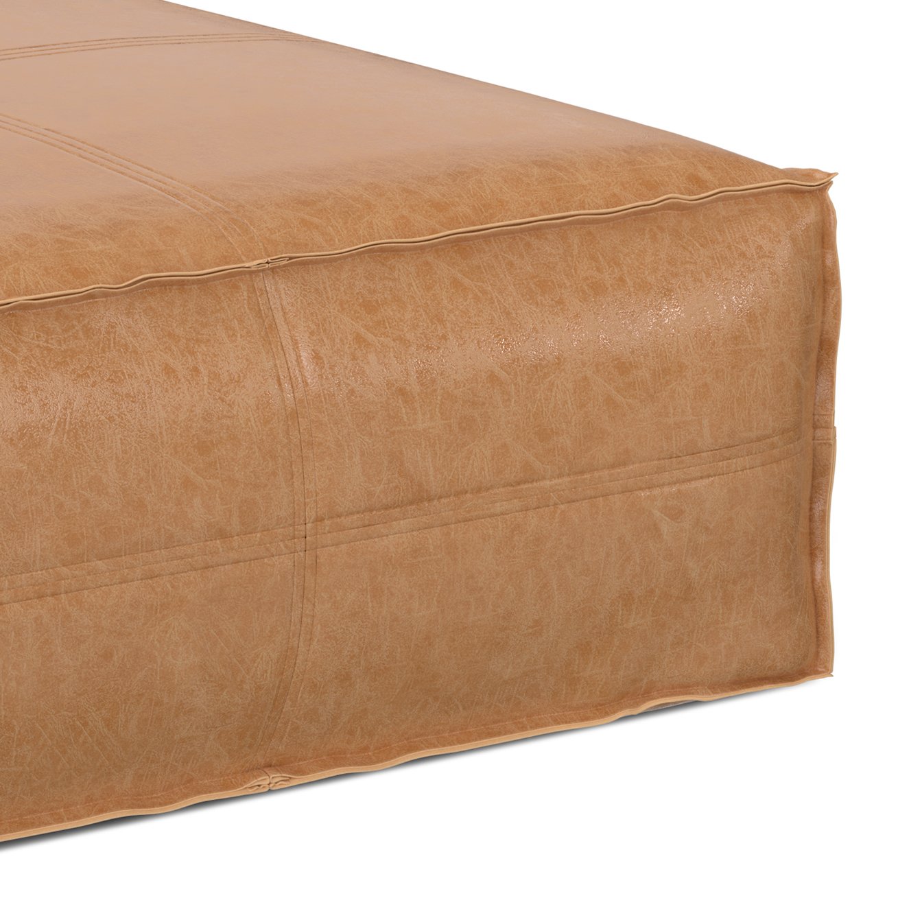 Brody - Extra Large Coffee Table Pouf - Distressed Brown - Image 4