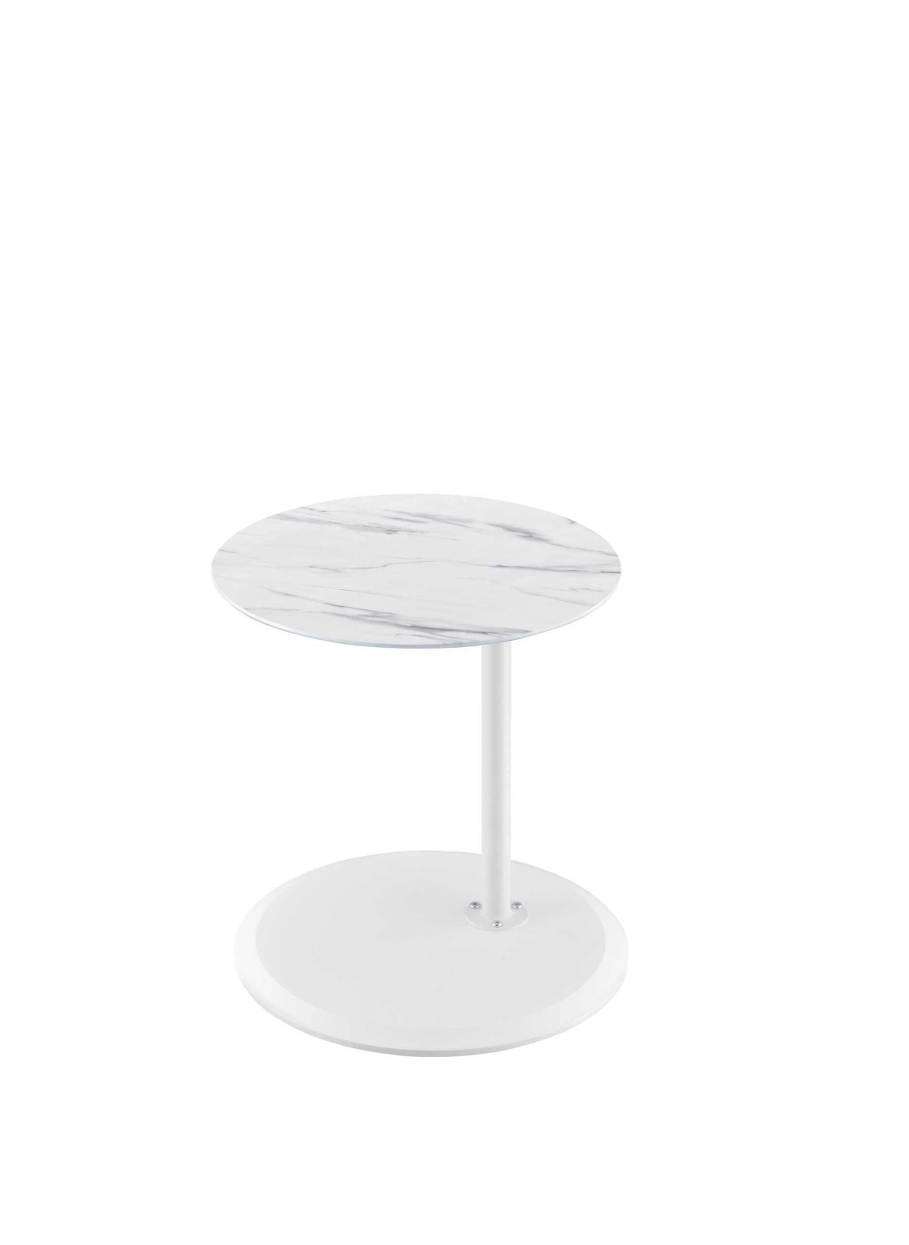 Orbit - End Table With Height Adjustable Marble Textured Top - White - Image 3