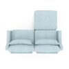 Elegant 2 Seater Sofa With Ottoman And Lumbar Pillows Chenille High Quality Wood And Sponge - Sky Blue - Image 16