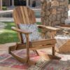 Outdoor Adirondack Rocking Chair With Hand Crafted Details - Natural - Image 4