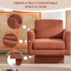 360° Modern Swivel Accent Chair Round Armchair, Thick Padded Single Lounge Sofa Upholstered Comfy - Brick Red - Image 6