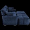 Cozy Plush 2 Seater Sofa Set With Ottomans And Throw Pillows - Blue - Image 7
