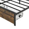 Modern King Bed Frame With Storage & LED Lights, Upholstered Headboard, USB Charging Station, Easy Assembly - Gray - Image 11
