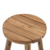 Round Side Table, Solid Wood - Natural Wood / Brown - Image 4