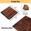 Outdoor Interlocking Deck Tiles With Striped Pattern For Patio And Balcony - Brown - Image 3