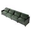 Ergonomic Chenille Four Seater Sofa With Lumbar Pillow Frame High Resilience Sponge - Green - Image 21