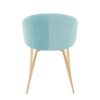 Claire - Contemporary / Glam Chair (Set of 2) - Gold / Light Blue - Image 5