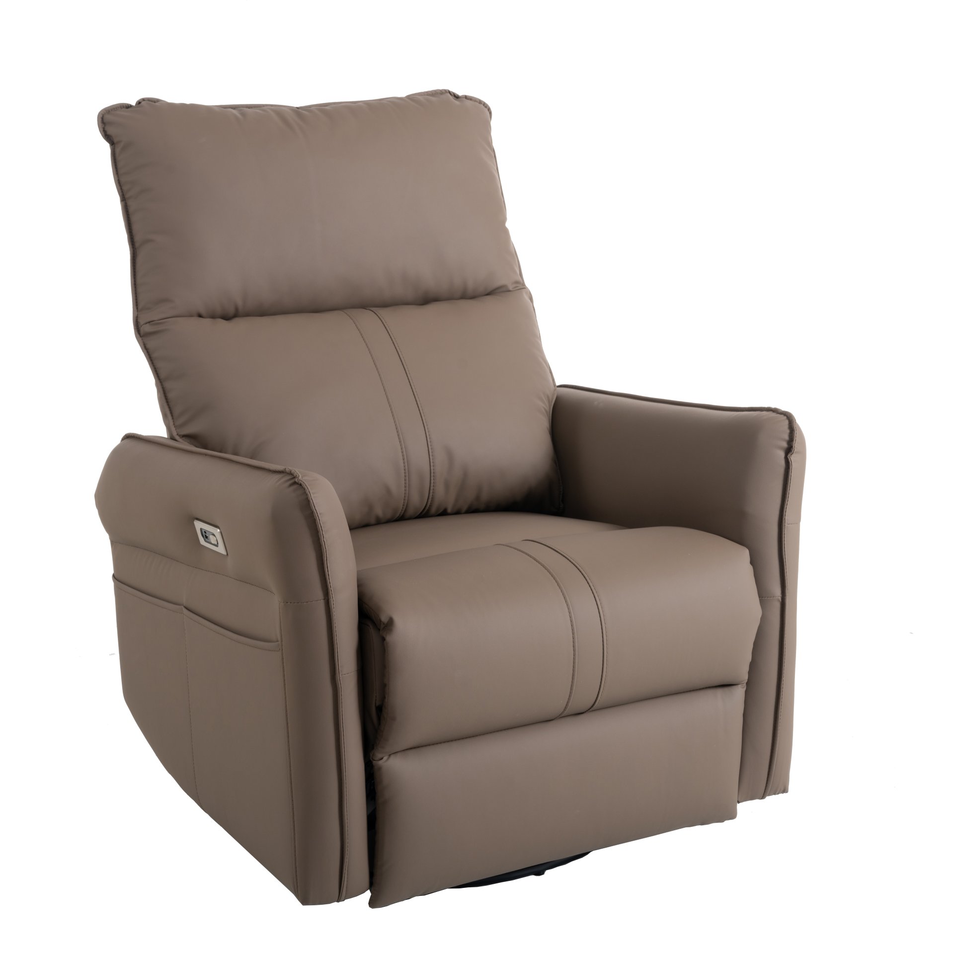 29.92" 270 Power Swivel Rocker Recliner Chair, Electric Glider Reclining Sofa With USB Ports, Power Swivel Glider, Rocking Chair Nursery Recliners For Living Room Bedroom - Brown - Image 19