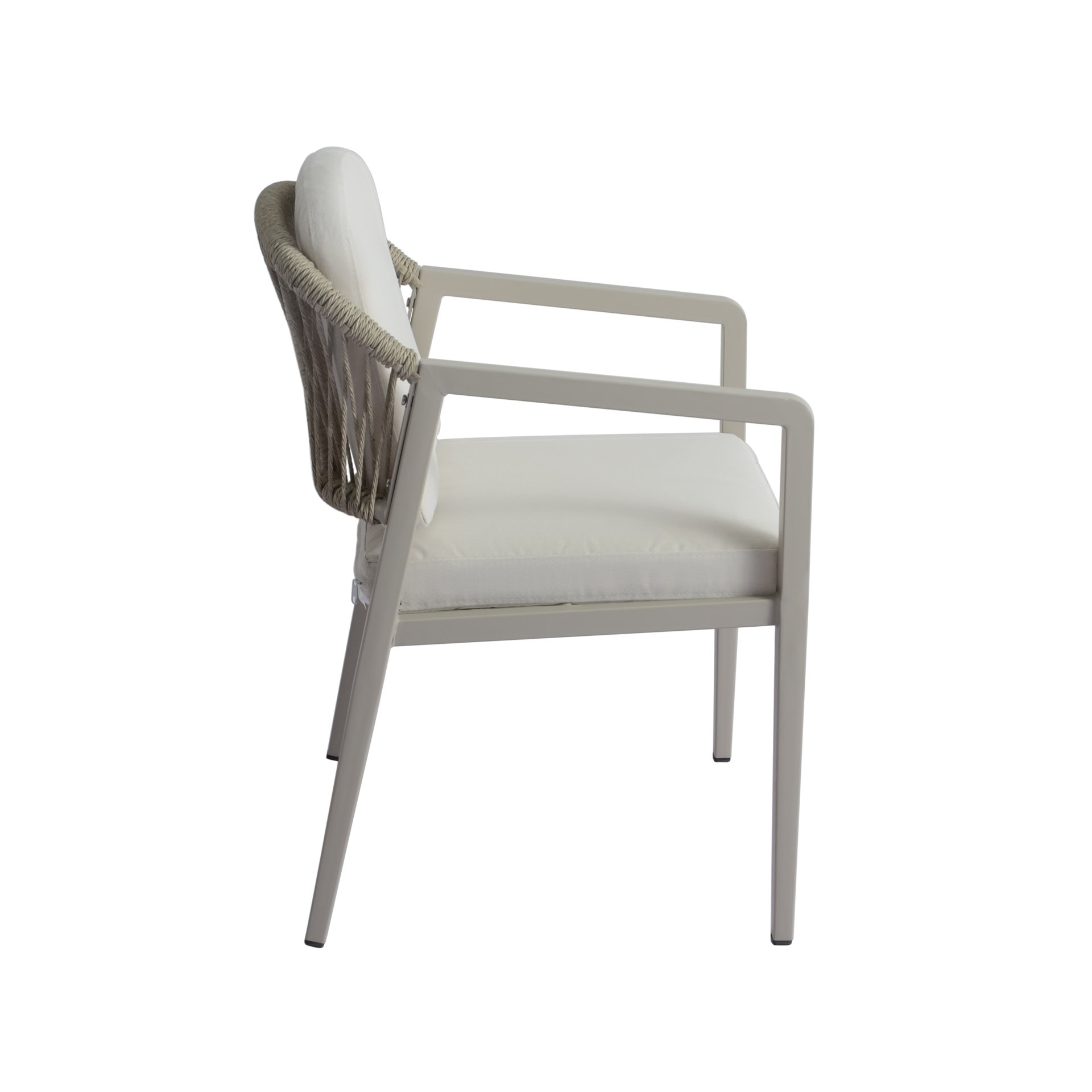 7 Piece Outdoor Dining Set With Acacia Wood Table And Iron Frame Chairs - Gray / Natural - Image 7