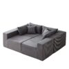 Corduroy Modular L Shaped Sectional Sofa, Luxury Floor Couch Set, 4 Piece Free Combination - Gray - Image 7