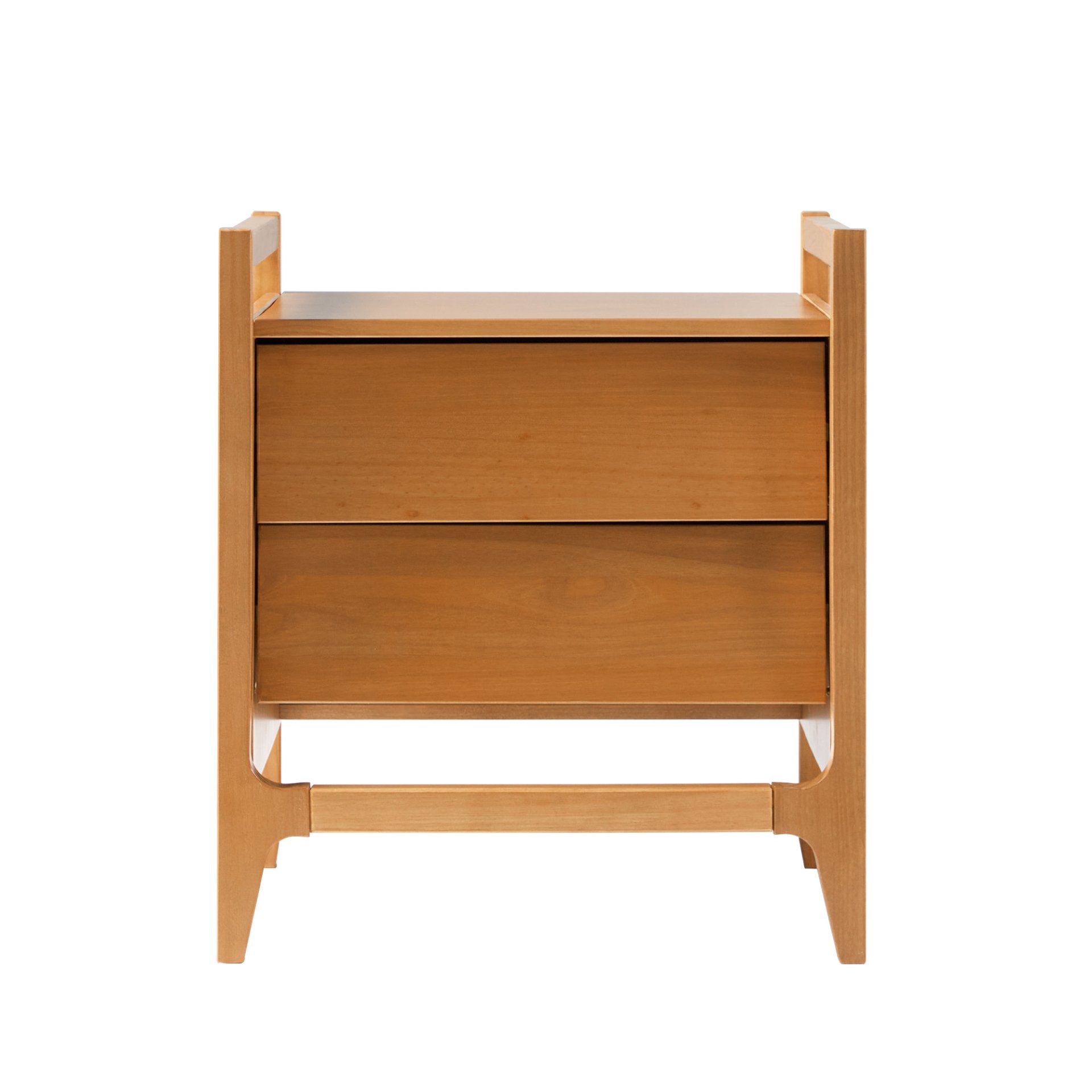 Scandi - Angle Face Solid Wood Nightstand - Caramel - Image 4