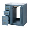 Bathroom Vanity With Ceramic Sink Combo, Frame Bathroom Storage Cabinet, Freestanding Vanity Set With 3 Drawers & Soft Closing Doors - Indigo - Image 17