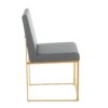Fuji - Contemporary High Back Dining Chair (Set of 2) - Gold / Gray - Image 3