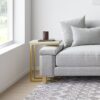 Skyler - C Side Table With Marble Top - Marble Top / Gold - Image 6