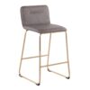 Casper - Fixed Height Contemporary Counter Stool (Set of 2) - Gold / Gray - Image 2