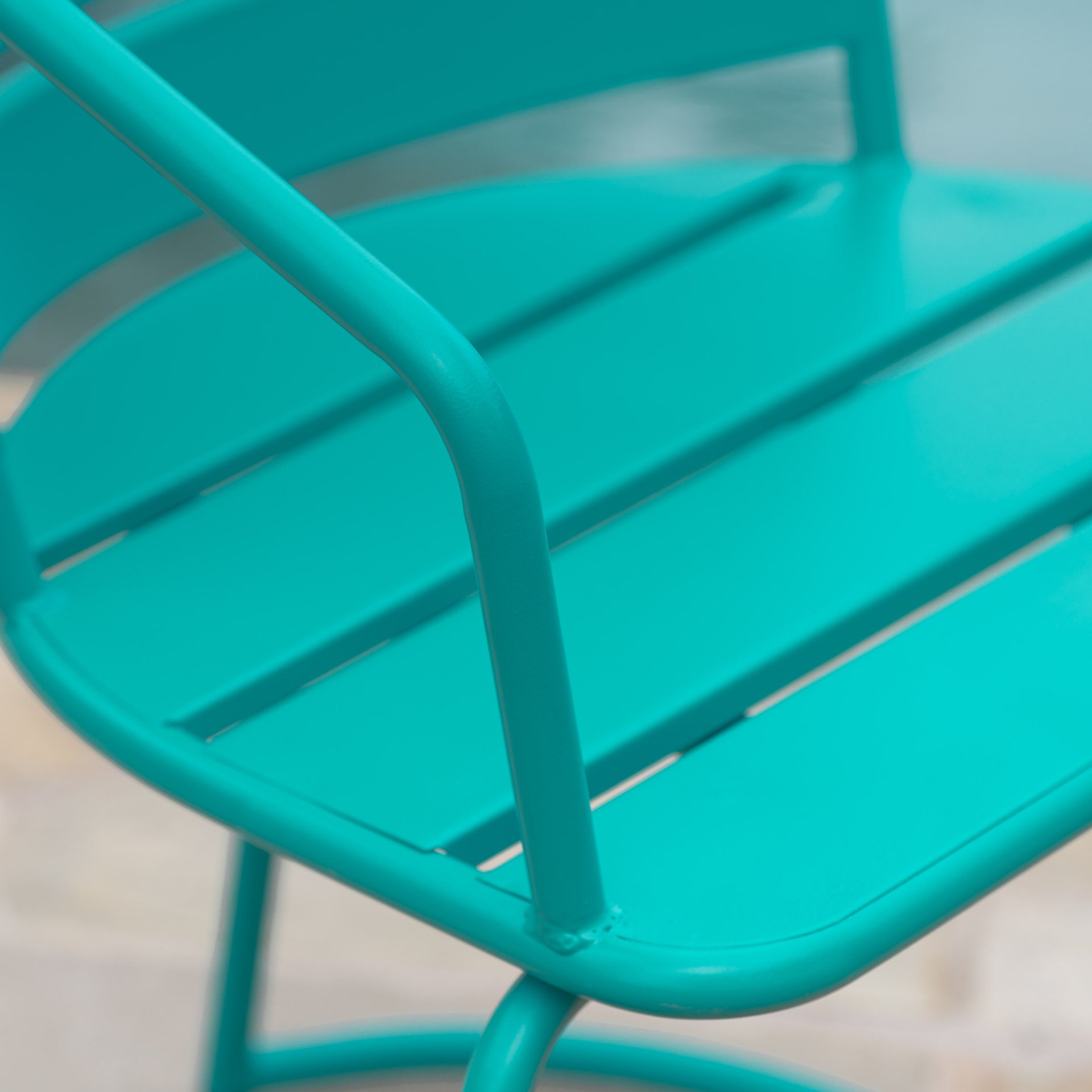 3 Piece Elegant Outdoor Bistro Set With 2 Chairs And Oval Table - Teal - Image 7