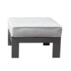 Patio Indoor Outdoor Aluminum Ottoman Footstool With Cushion - Powdered Pewter - Image 2