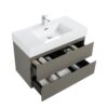 Alice - 36" Bathroom Vanity With Sink, Large Storage Wall Mounted Floating Bathroom Vanity For Modern Bathroom, One-Piece Sink Basin Without Drain And Faucet - Gray / White - Image 4