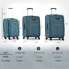Softside Luggage Expandable 3 Piece Set Suitcase Upright Spinner Softshell Lightweight Luggage Travel Set - Green - Image 4
