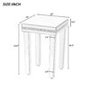 Fashionable Modern Glass Mirrored Side Table End Table With Crystal Design And Adjustable Height Legs - Silver - Image 9