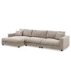 Oversized Sectional L Shaped Cloud Couch With USB Charging Port Cup Holder Deep And Wide Seat Sofa With Chaise Comfy - Khaki - Image 2