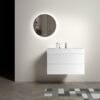 Alice - 36" Bathroom Vanity With Sink, Large Storage Wall Mounted Floating Bathroom Vanity For Modern Bathroom, One-Piece Sink Basin Without Drain And Faucet - White - Image 2