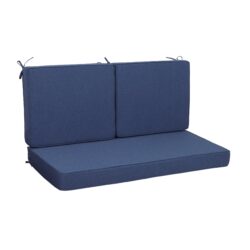 Outdoor Loveseat Cushion Set, Deep Seat Cushions For Patio Furniture, Waterproof Replacement Patio Chair Cushions (Set of 2), Double Seat - Navy Blue