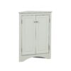 Triangle Bathroom Storage Cabinet With Adjustable Shelves, Freestanding Floor Cabinet For Home Kitchen - Gray - Image 18