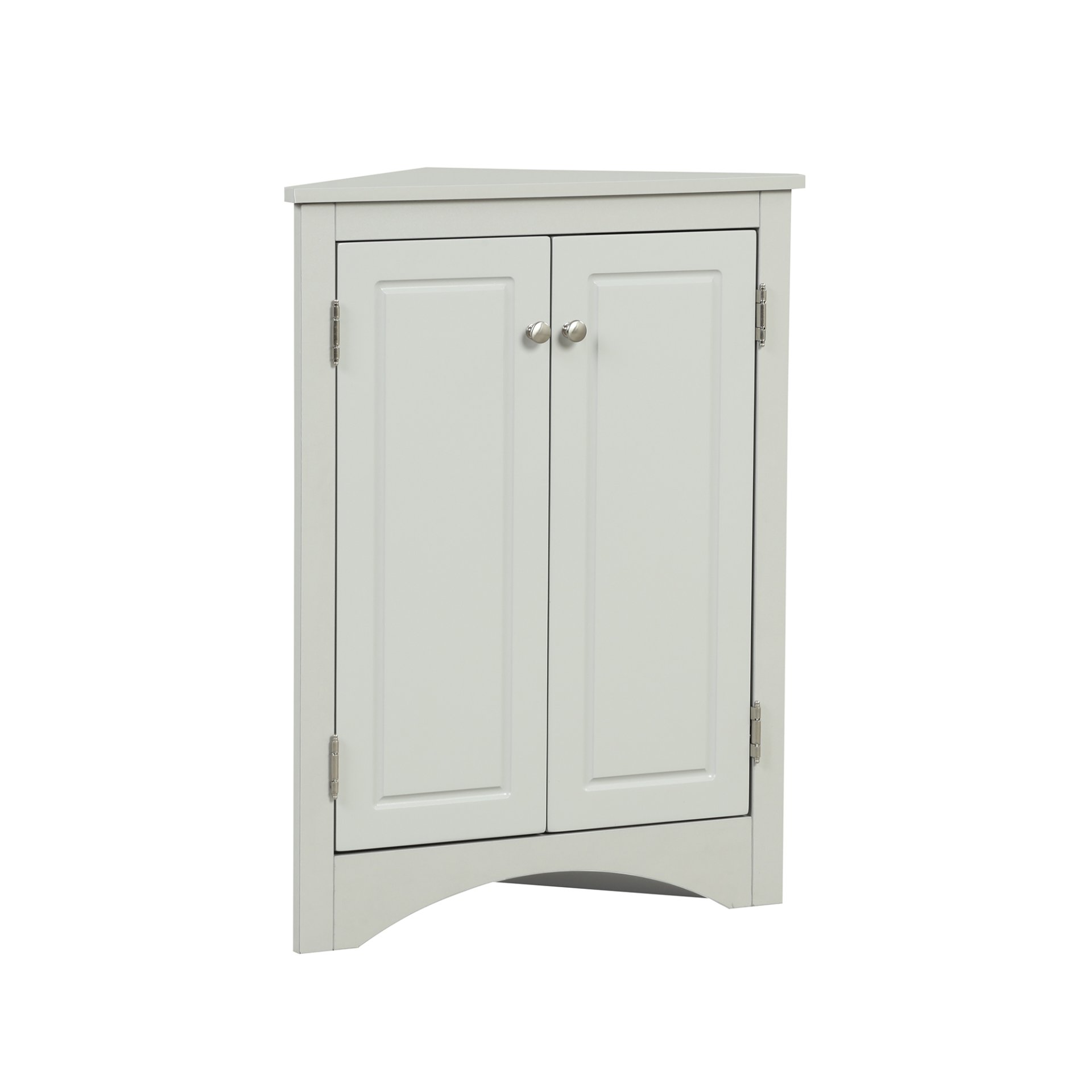 Triangle Bathroom Storage Cabinet With Adjustable Shelves, Freestanding Floor Cabinet For Home Kitchen - Gray - Image 18
