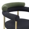 Dining Chairs (Set of 2), Mid-Century Modern Dining Chairs, Kitchen Dining Room Chairs, Round Boucle Backrest Sherpa Dining Chair With Brushed Bronze Metal Legs - Dark Green Black - Image 7