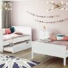 Full Over Full Bunk Bed With Twin Size Trundle, Guardrails - White - Image 17