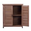 Potting - Bench With Storage Cabinet And Metal Table Top For Outdoor Patio, Garden Furniture Workstation Coffee - Brown - Image 15