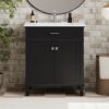 Bathroom Vanity With Ceramic Basin, Soft Close Door And Adjustable Shelves - Black - Image 22