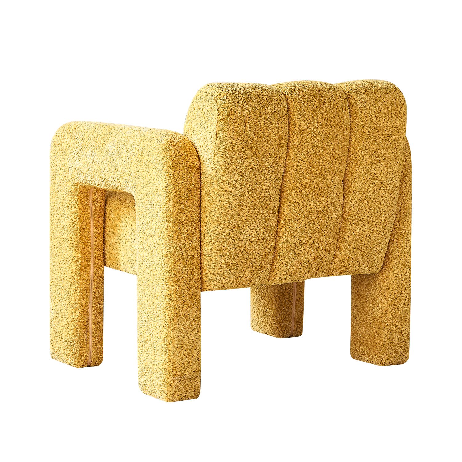 31.10" Wide Boucle Upholstered Accent Chair - Yellow - Image 6