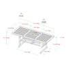 Modern Slat Top Solid Acacia Wood Butterfly Outoor Dining Table - Gray Wash - Image 2