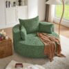 360° Swivel Chair Accent Barrel Chair Swivel Round Sofa Chair With 3 Removable Pillows For Living Room, Office And Hotel - Green - Image 2