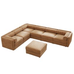 Modern (Set of 6) Modular Sectional Sofa With Storage In Soft - Camel