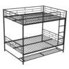 Full Over Full Bunk Bed With Shelf And Guardrails - Black - Image 4