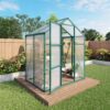 Newly Marketed Gain Height Windproof Aluminum Greenhouse 6 X 4 Ft Polycarbonate Greenhouse Raised Base And Anchor Aluminum Heavy Duty Walk - In Greenhouses For Outdoor Backyard In All Season - Green - Image 7