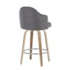 Ahoy - Mid-Century Modern Fixed Height Counter Stool With Zebra Legs / Round Chrome Footrest (Set of 2) - Gray - Image 4