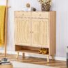 Multi Functional Modern Minimalist Shoe Cabinet Seamlessly Fits Into Nordic, Japanese, And Industrial Style Interiors - Natural Wood - Image 4