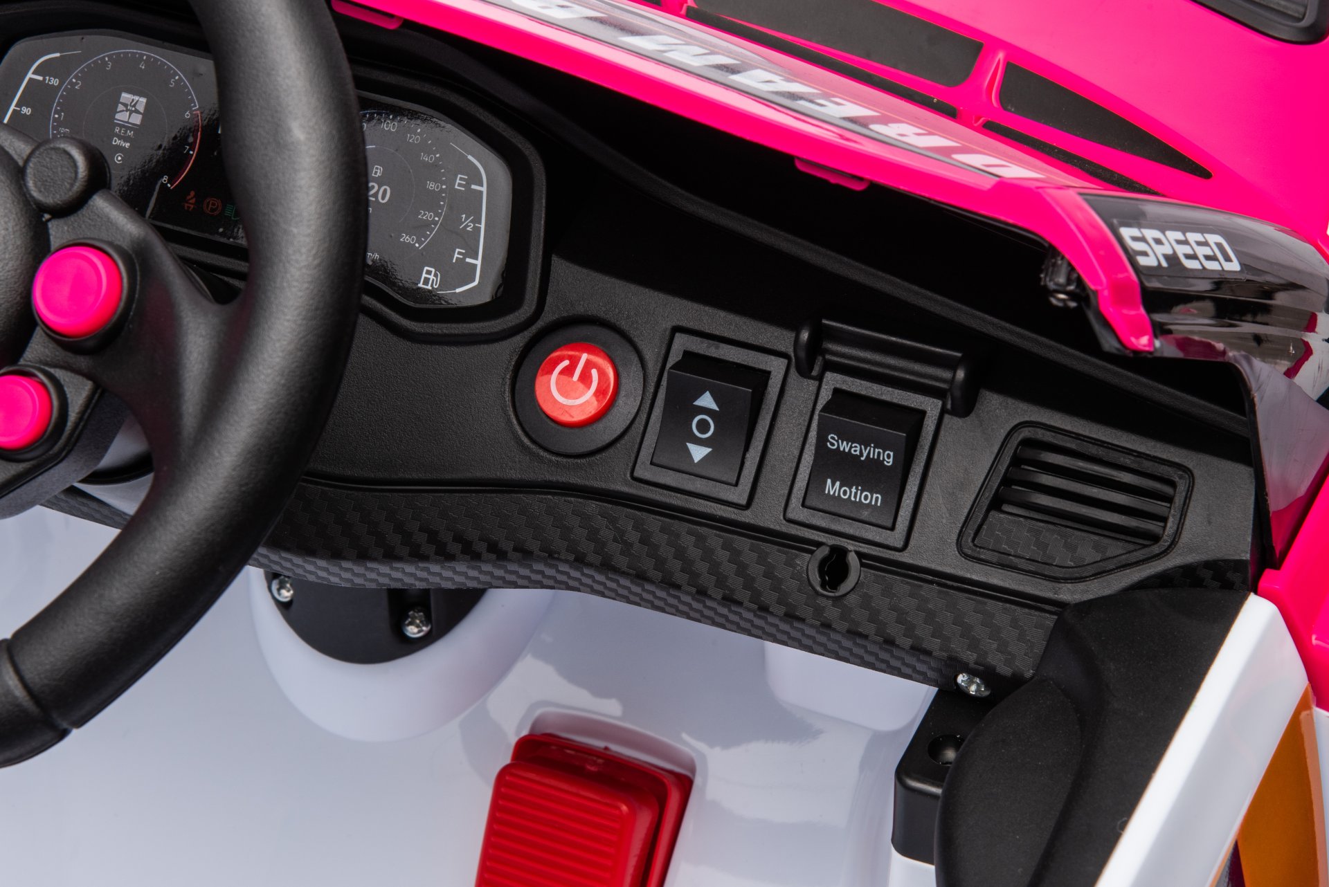 12V4A 20W*2 One Button Start, Forward And Backward, High And Low Speed, Music, Front Light, Power Display, Two Doors Can Open, 2.4G R / C, Seat Belt Four Wheel Absorber Kids Ride On Car - Pink - Image 14