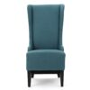 Alight - Upholstered Dining Chair With High Back And Birch Wood Legs - Teal - Image 8