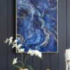 Framed Art Panels, Unique Marbled Design (Set of 2) - Blue - Image 8