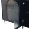Accent Cabinet Lacquered Wooden Cabinet With 4 Glass Doors Sideboard Buffet Server Cabinet Storage Cabinet, For Living Room, Entryway, Hallway, Office, Kitchen And Dining Room - Black - Image 9