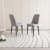 Modern (Set of 2) Dining Chairs With High Quality And Cushions Metal Legs - Gray - Image 7
