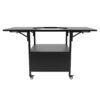 Outdoor Grill Table For Big Egg Style Bbq Metal Grill Cart With 2 Folding Panels Metal - Black - Image 11